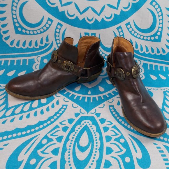 Avanti Shoes - Avanti Cowboy Ankle Boots Western Brown 9 Cute